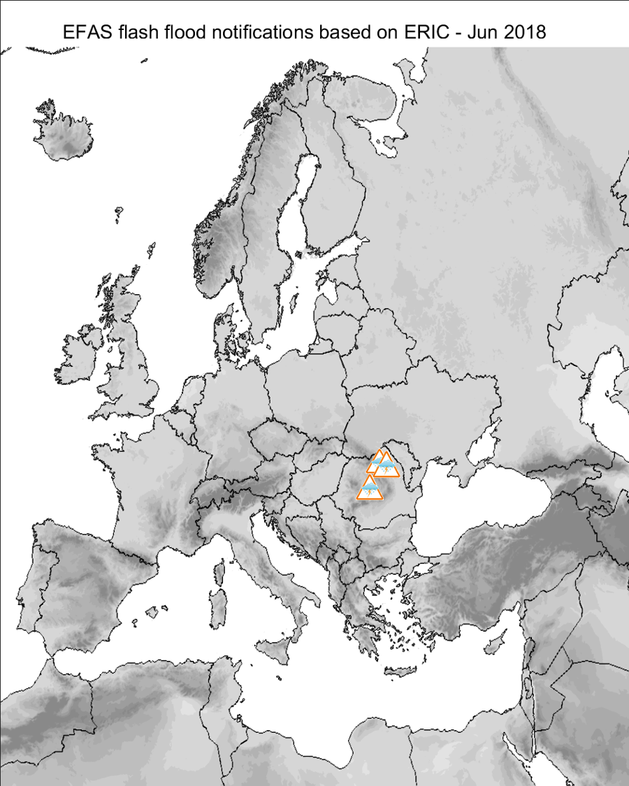 Figure 2. Flash flood notifications sent for June 2018