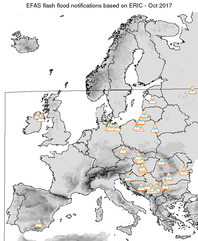 Figure 2. Flash flood notifications sent for October 2017