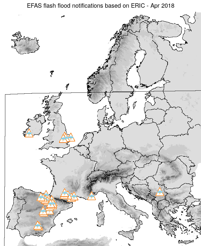 Figure 2. Flash flood notifications sent for April 2018