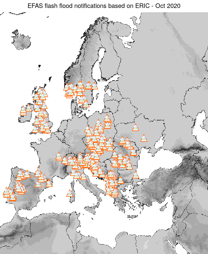 Figure 2. ERIC flash flood notifications sent for October 2020