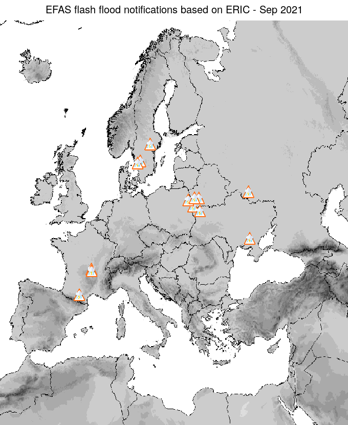 Figure 2. ERIC flash flood notifications sent for September 2021