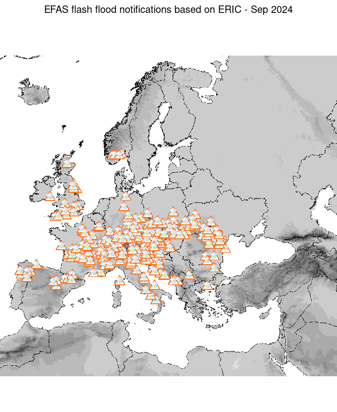 Figure 2. ERIC flash flood notifications sent for September 2024