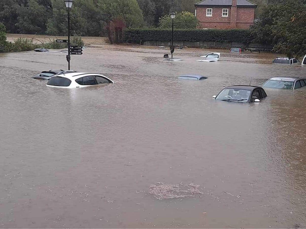 Flooding Suffolk, UK, following heavy rain from Storm Babet. Credit: Suffolk County Council