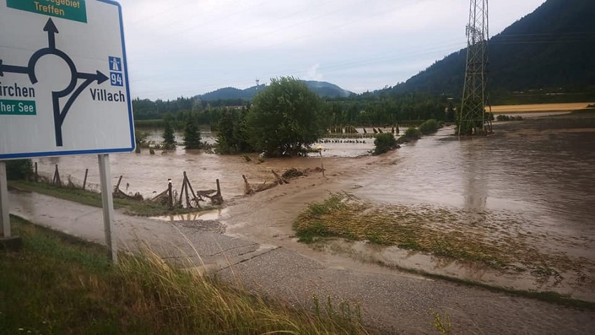 Flooding in Arriach Austria, June 2022