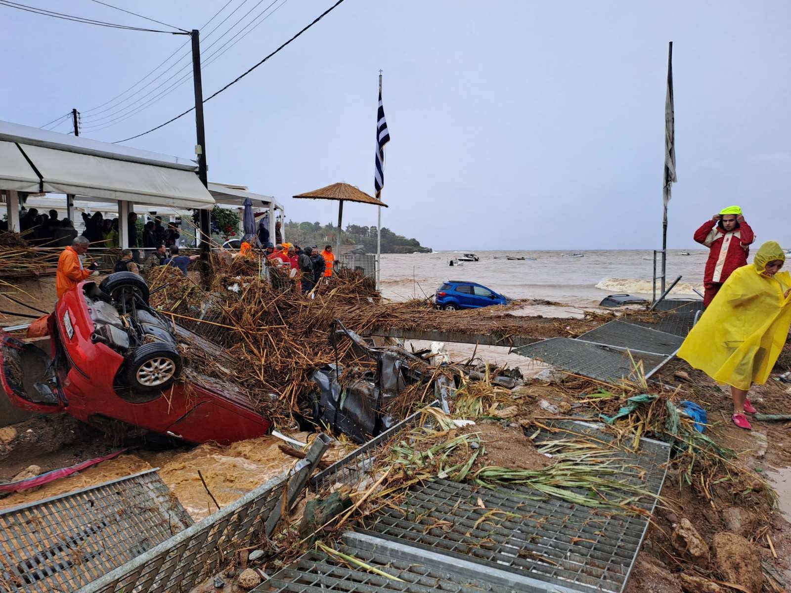 Flood damage in Agia Pelagia, Heraklion, Crete, 15 October 2022. Photo: Hellenic Red Cross