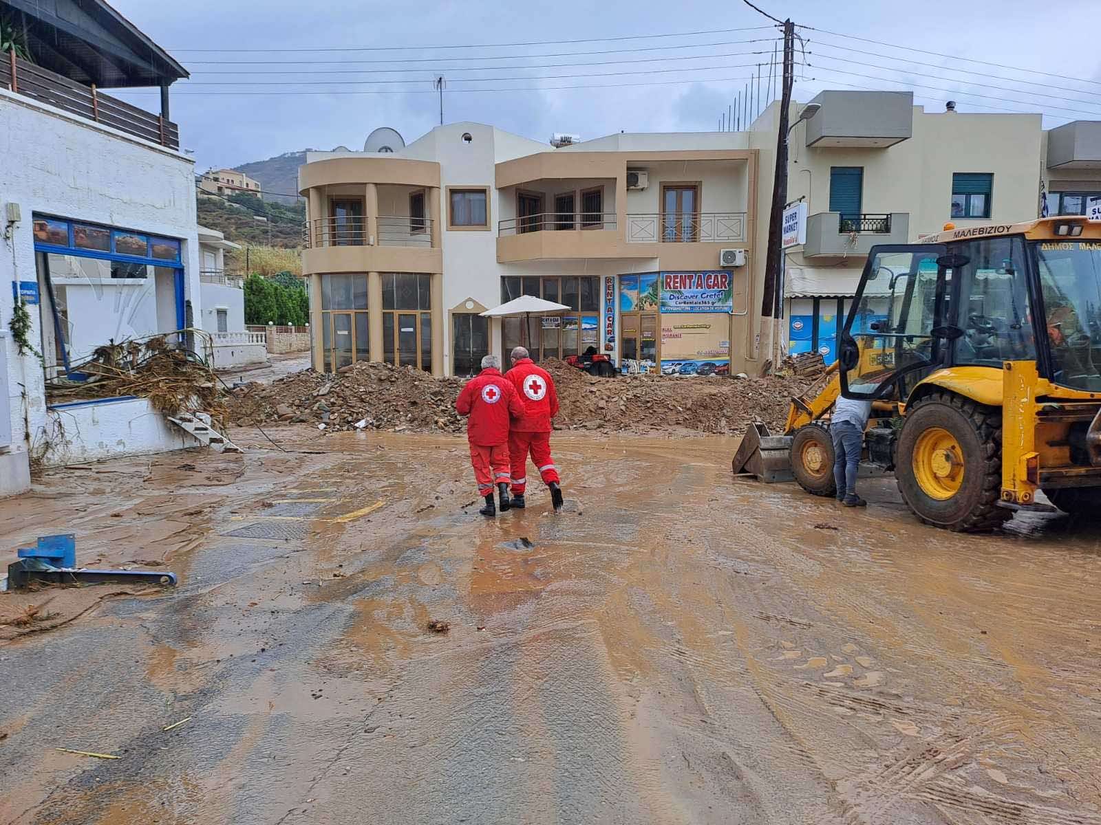 Flood damage in Agia Pelagia, Heraklion, Crete, 15 October 2022. Photo: Hellenic Red Cross