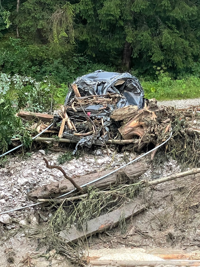 Flood and mudslide damage in South Tyrol region, Italy, 05 August 2022.