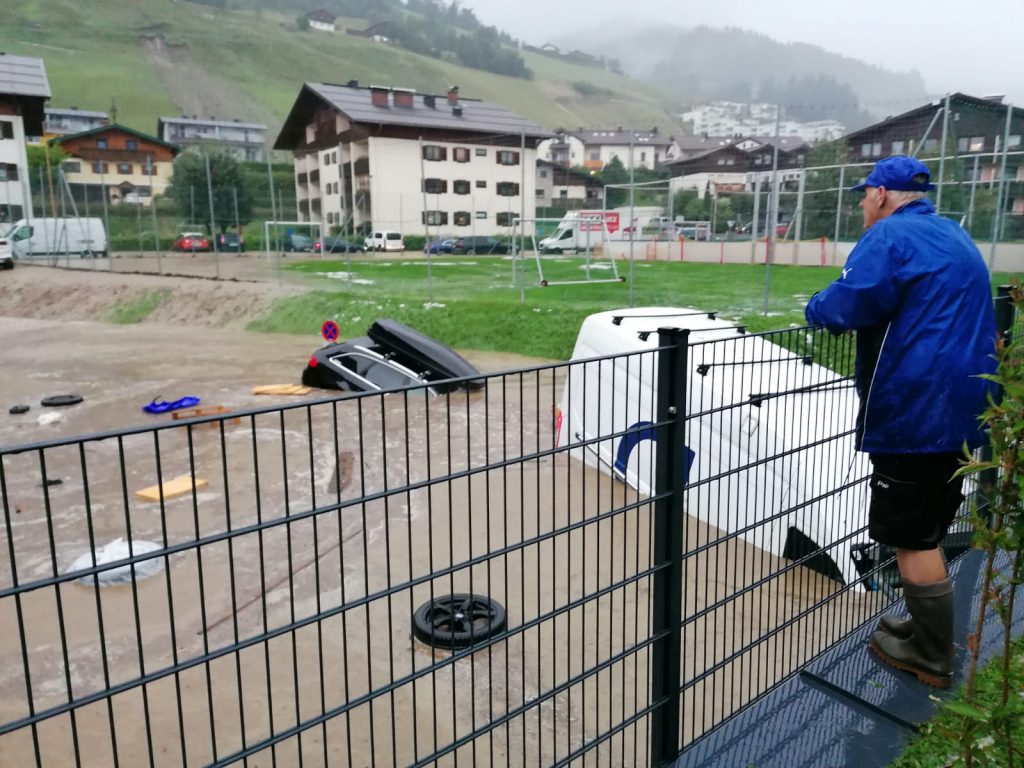 Floods in St Johann Austria, 16 August 2021. Photo: St Johann Feuerwehr