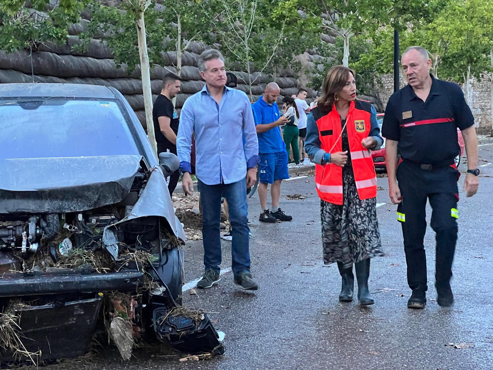 The Mayor of Zaragoza visited areas of Zaragoza soon after the floods on 06 July 2023. Photo credit: Government of Zaragoza