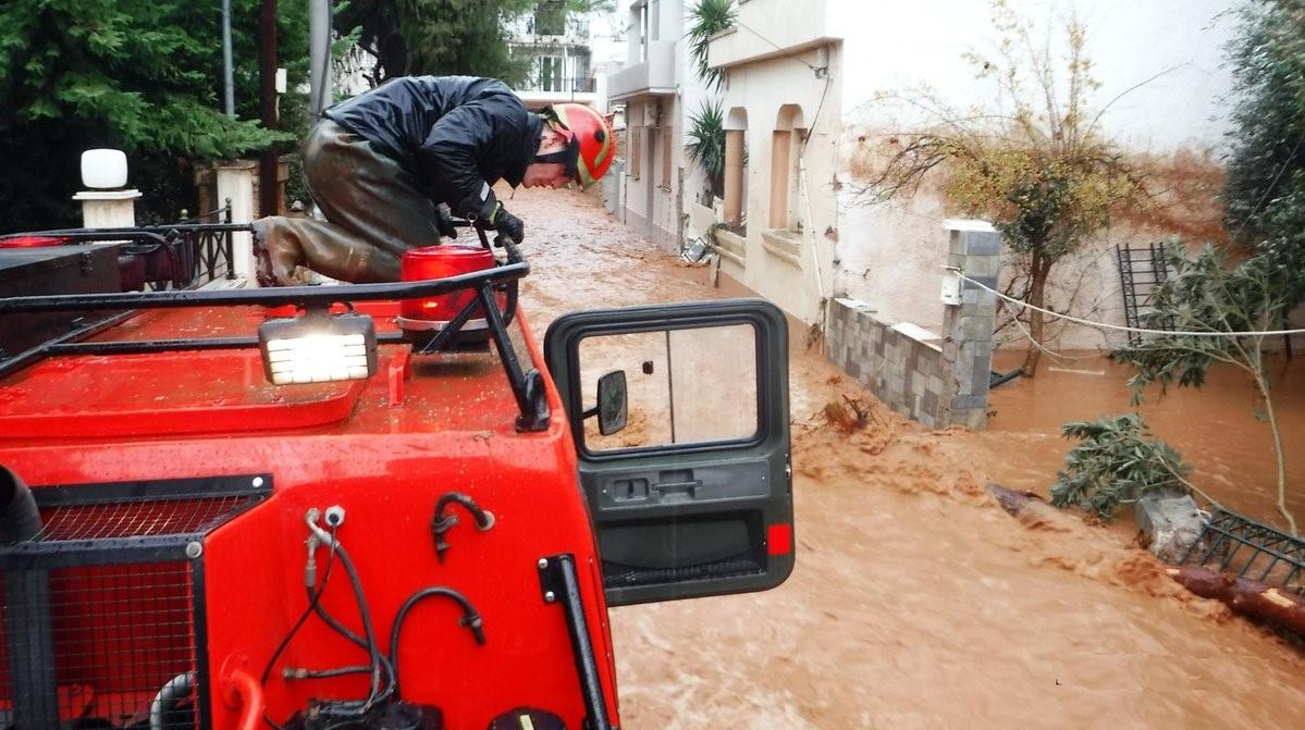 Greece Fire Service respond to floods 30 September 2018. Credit: Greece Fire Service
