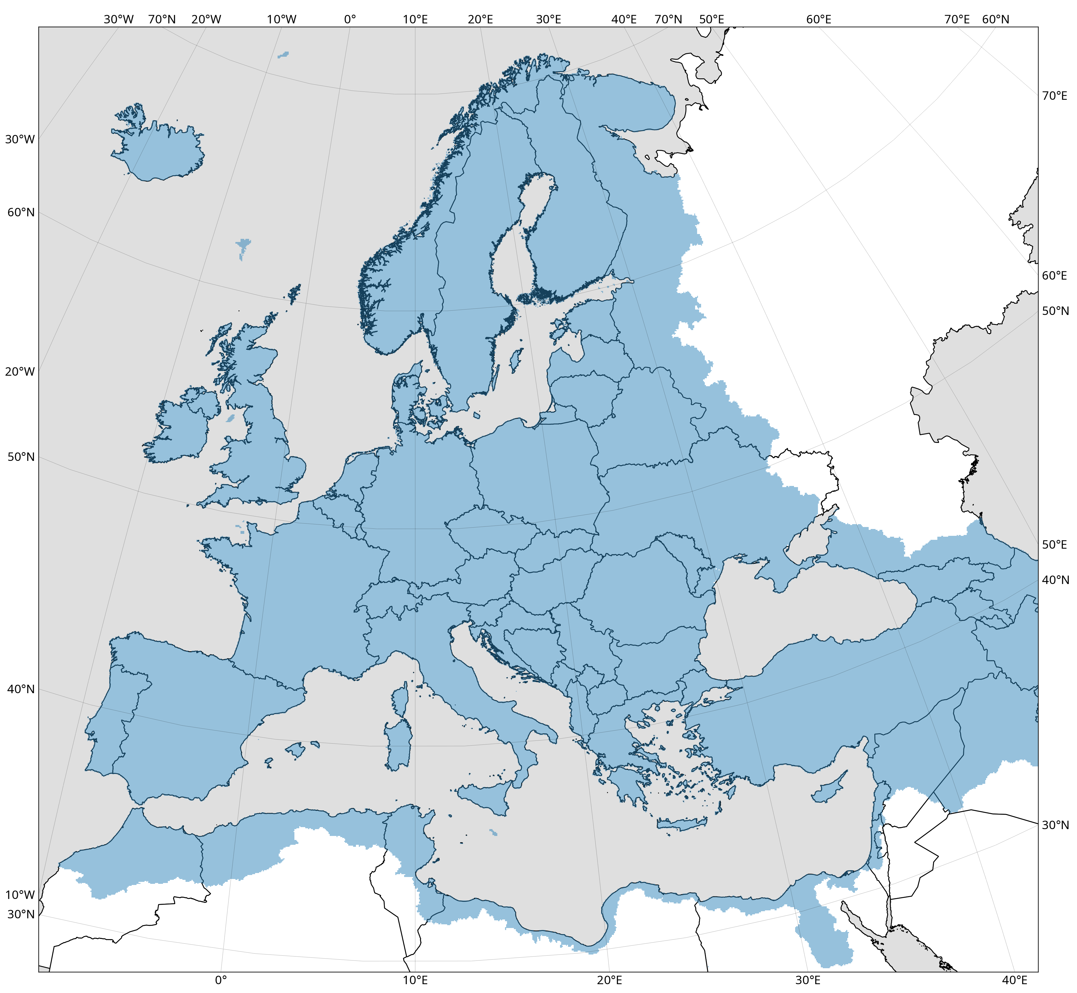 Map of EFAS domain