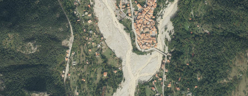 Flooding in Saint-Martin-Vésuibe, October 2020. Image provided by Institut National de l'Information Géographique et Forestière (IGN).