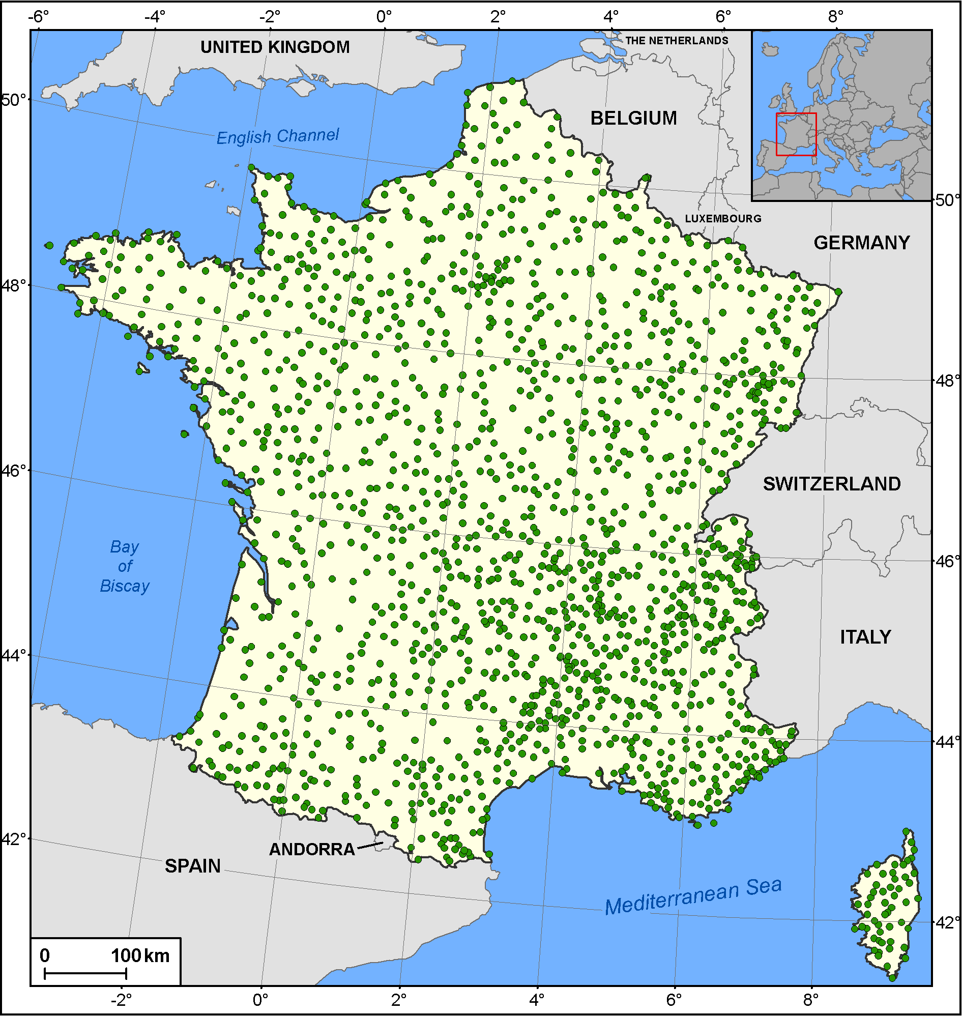 Météo-France active stations integrated in EFAS on 30-09-2022