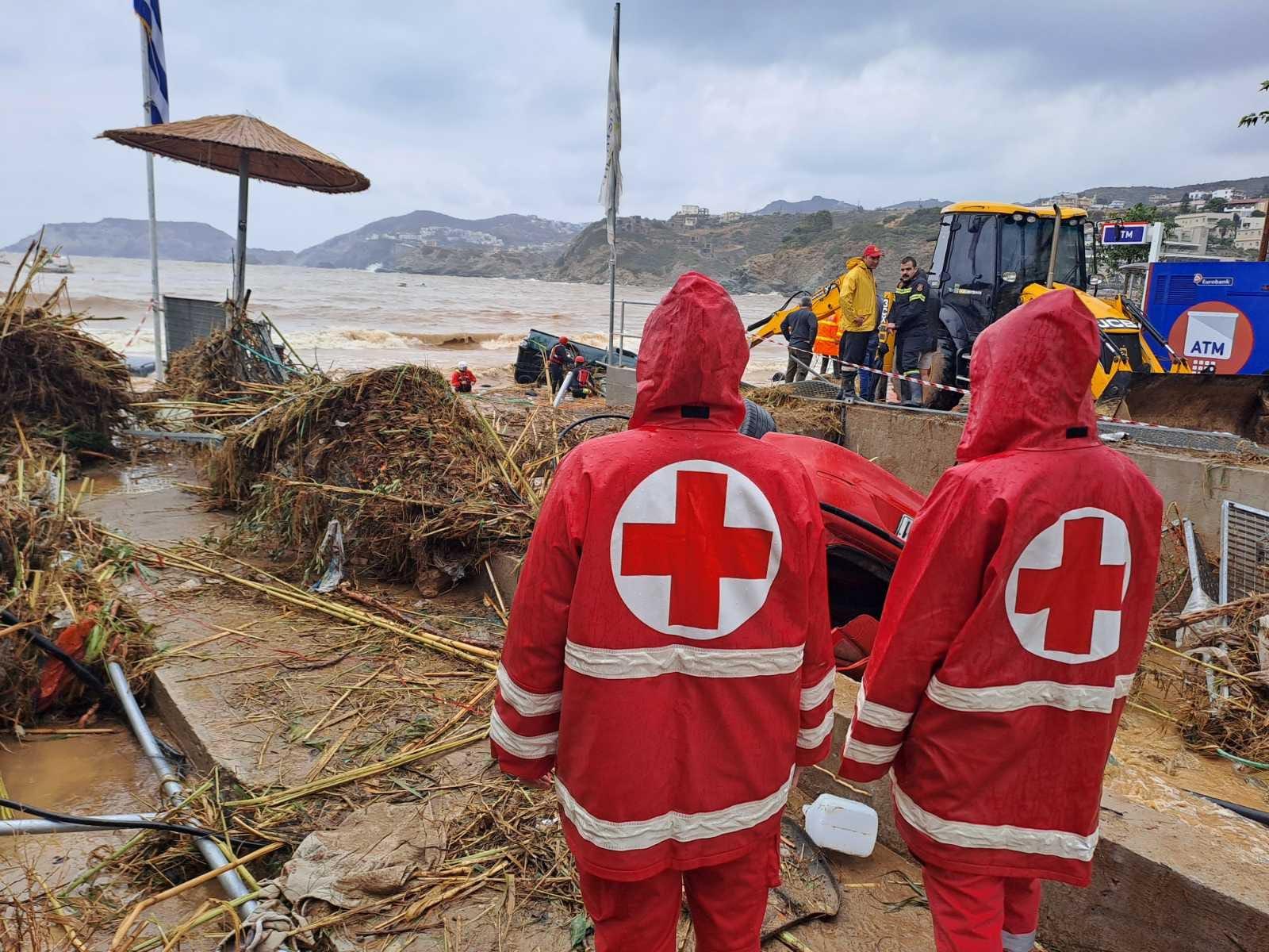 Flood damage in Agia Pelagia, Heraklion, Crete, 15 October 2022. Photo: Hellenic Red Cross