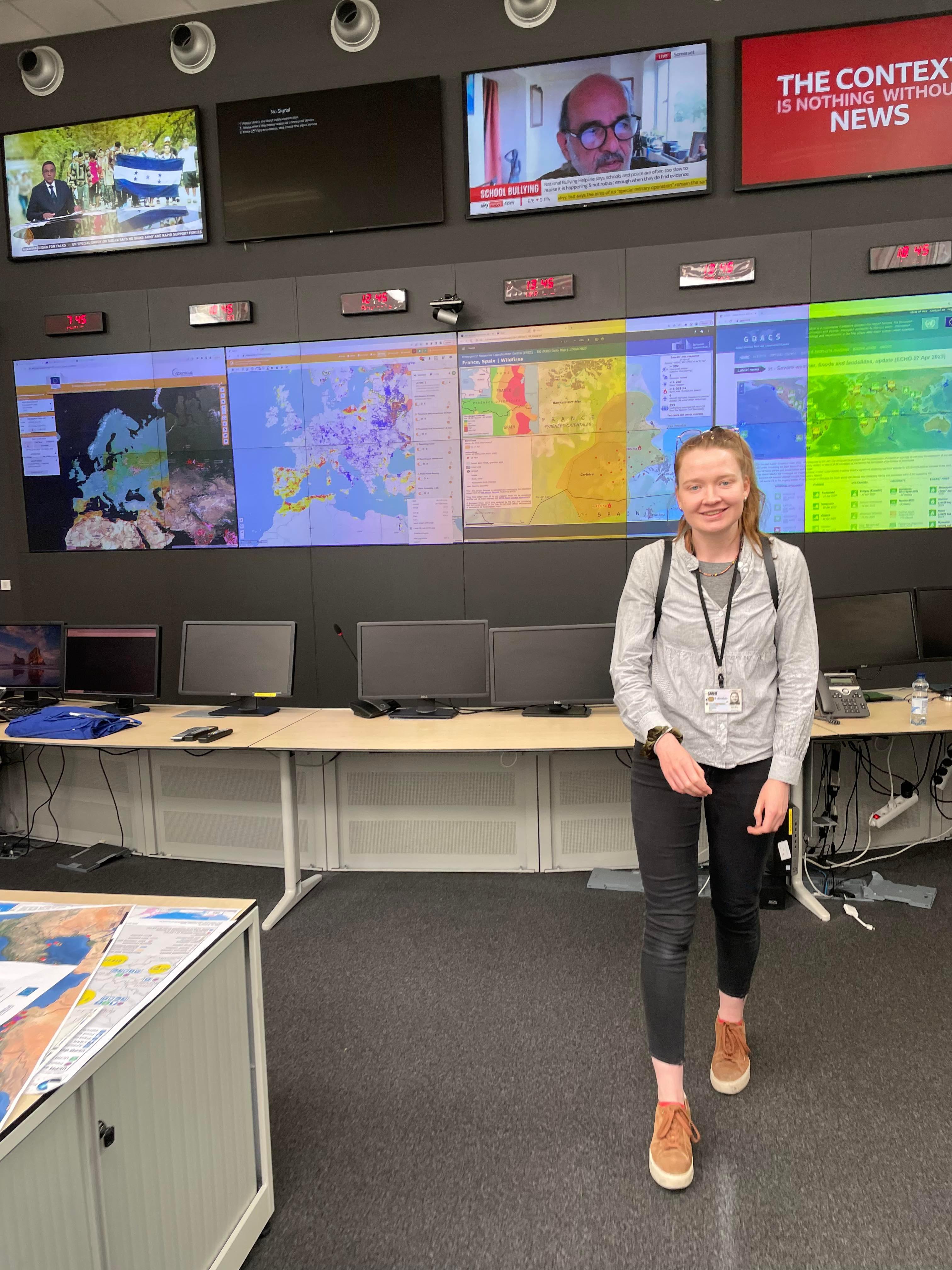 Svea Bertolatus (CEMS-Floods) at the ERCC room