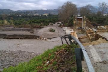 Flooding in Chania, Crete, late February 2019. Credit: Civil Protection Greece