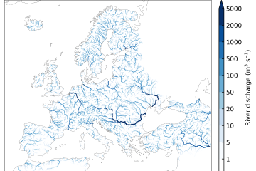 Mean discharge of rivers and streams in EFAS 1991-2019