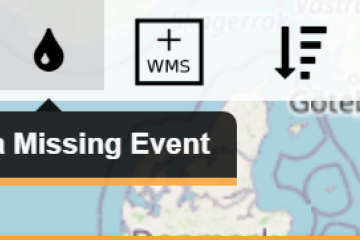 To report a missing event in EFAS - click the icon in the top right corner of the map viewer.