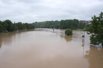 Floods along the Neckar River near Marbach am Neckar, Baden-Württemberg, Germany, 03 June 2024. Credit: Mussklprozz https://commons.wikimedia.org/wiki/User:Mussklprozz Licensed under the Creative Commons Attribution-Share Alike 4.0 International license https://creativecommons.org/licenses/by-sa/4.0/deed.en