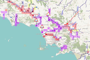 EFAS notifications on 23 September 2022 in the Campania Region (Italy)